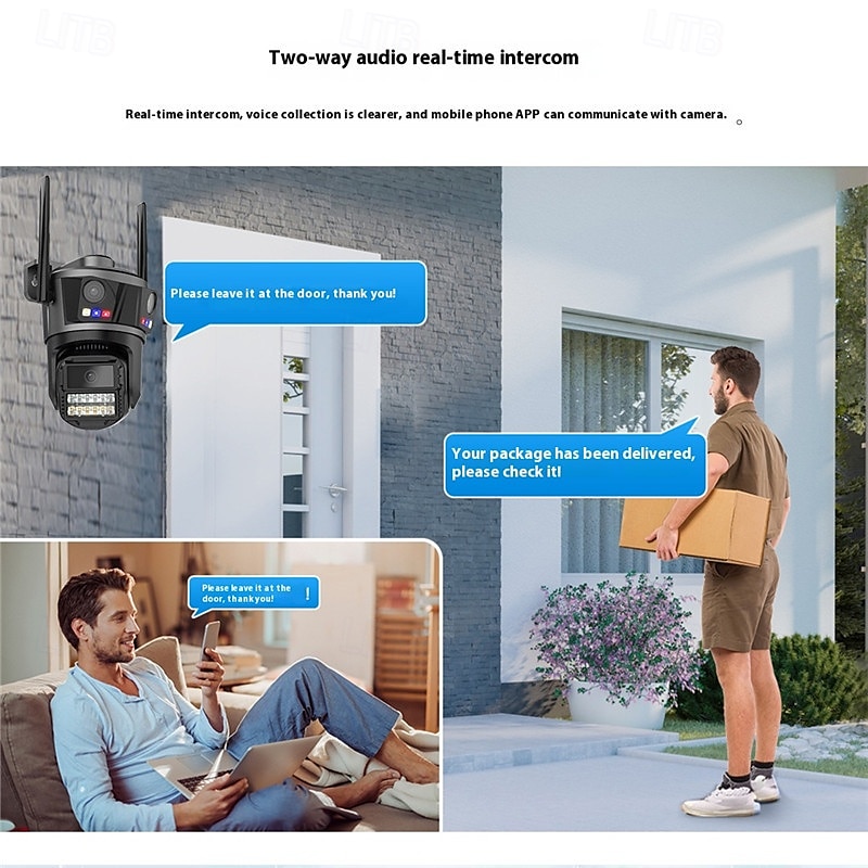2025年 9MPトリプルレンズ屋外Wi-Fiセキュリティカメラ - 自動追跡、3画面プレビュー、ナイトビジョン、IP66防水機能付きPTZ監視カメラ  コレクション – $101.99 –P9