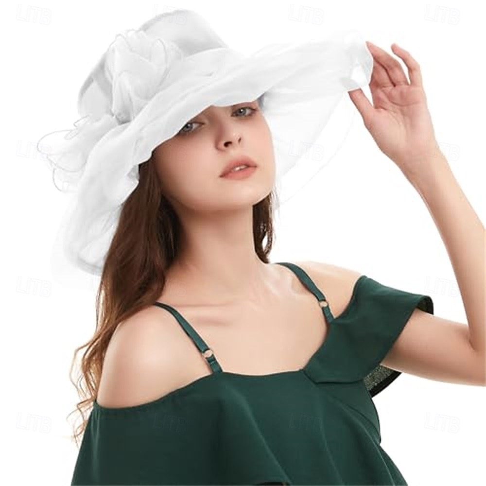 Elegant Retro / vintage Derbyt Huvudbonad Hattar Kyrkhatt Gentledam Adelsdam Maskeradkläder Dam alla hjärtans dag Derby Bröllopsfest Ascot Vuxna Hatt Vår & sommar 2026 - $26.99 –P13