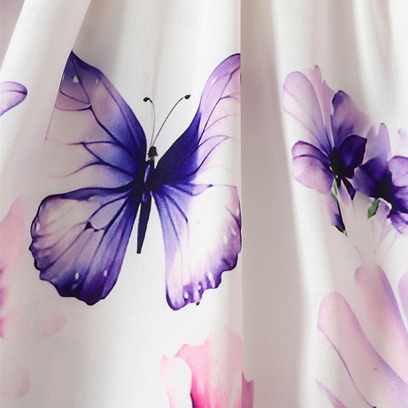 Kinder Mädchen Kleid Blumenkleid Schmetterling Blume Ärmellos Outdoor Lässig Knotenbinde Mode Niedlich Polyester Knielang Freizeitkleid A Linie Kleid Sommer Frühling Ab 4 Jahren Rosa Wein Purpur 2025 - $13.99 –P6