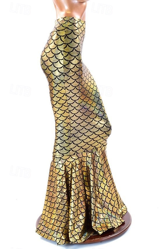 Regina Sirena Gonna Gonna a sirena Coda da sirena Sexy Drag & Glam Vernice in lattice lucido Metallico Per donna Adulti Festival Musicale Parata dell'Orgoglio Mese dell'orgoglio Halloween Carnevale del 2025 a $38.99 –P10