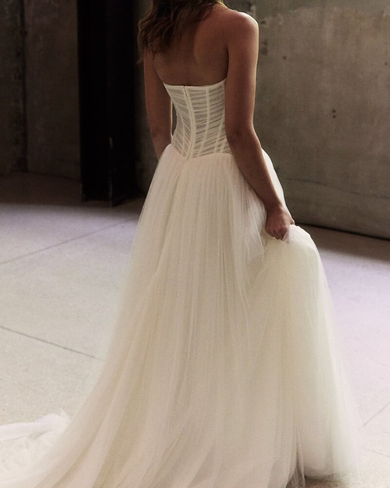 Beach Wedding Drop Waist Dress Corset Dress Little White Dresses Formal Wedding Dresses A-Line Sleeveless Court Train Tulle Bridal Gowns With Ruched and Pleats 2026 - $129.99 Beach Wedding Drop Waist Dress Corset Dress Little White Dresses Formal Wedding Dresses A-Line Sleeveless Court Train Tulle Bridal Gowns With Ruched and Pleats 2026 - $129.99