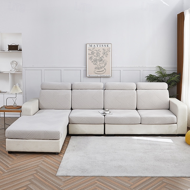 Funda de cojín elástica para sofá, funda elástica para sillón seccional, sofá de dos plazas, 4 o 3 plazas, forma de L, sólida, suave, duradera, lavable 2025 - $12.49 –P11