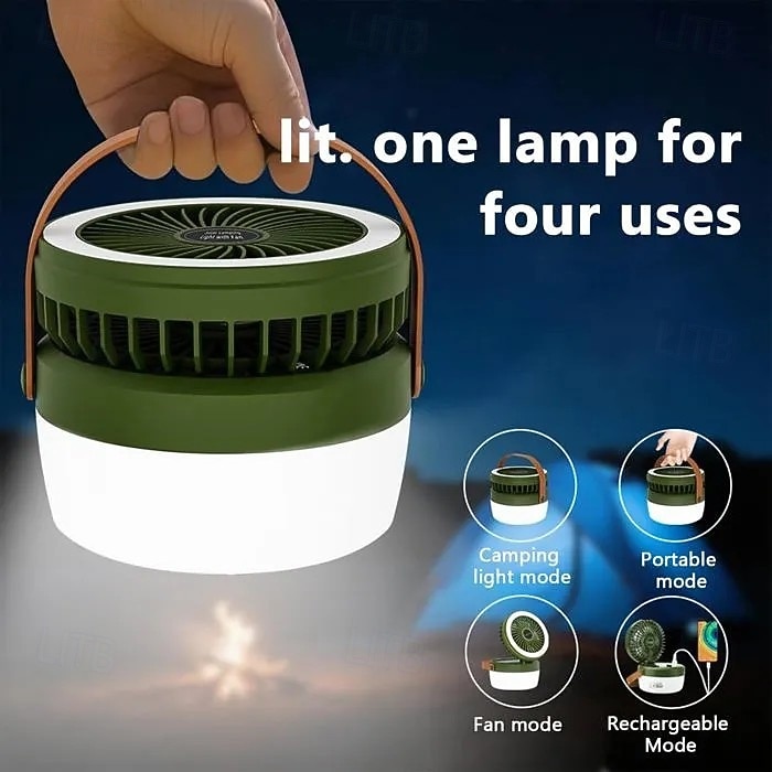 1 Pc Outdoor Solar Camping Light Folding Fan Light Camping Tent Lighting Brightness Wind Speed Adjustable Type-C Powered Portable Lantern 2026 - $26.99 –P7