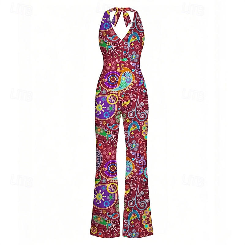 Retro Antiguo Boho Años 70 Pantalones acampanados Mono Hippie Disco Cachemir Tribal Mujer Víspera de Todos los Santos Carnaval Vacaciones Festival de Música Festival Adulto Mono 2025 - $29.99 –P4