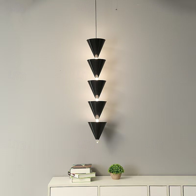 Lampada a sospensione a LED moderna, lampada da comodino nera, 17*85 cm, design lineare, finiture in metallo verniciato, moderna, 220-240 V, 110-120 V del 2025 a $349.99 –P1