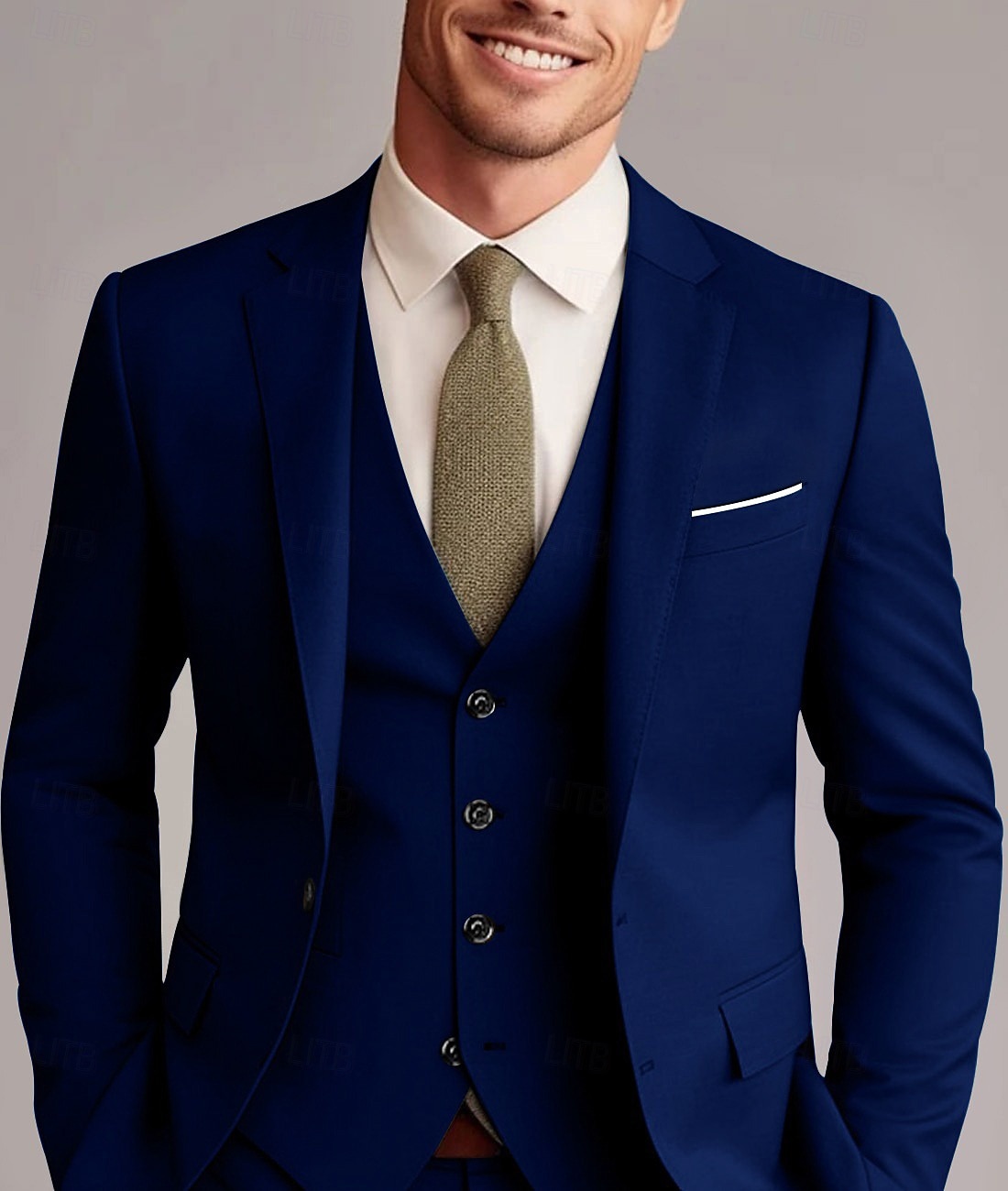 Men's Wedding Suits White Yellow Solid Colored Slim Fit 3 Piece Single Breasted Two-buttons 2025 - $122.99 –P2