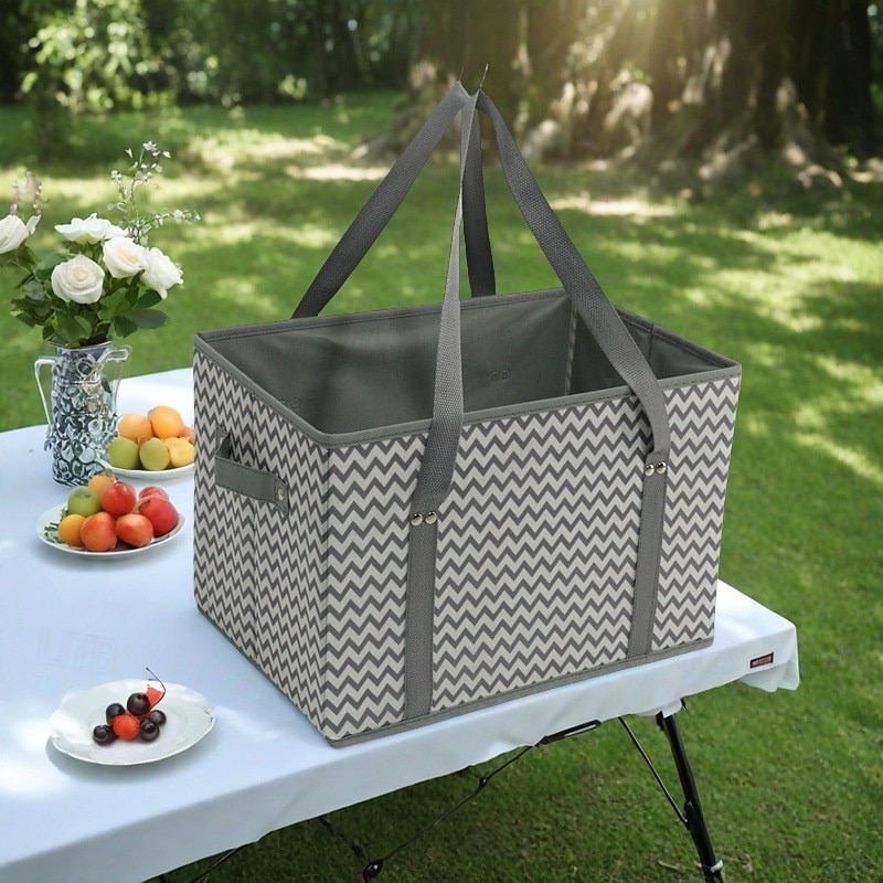Reusable Grocery Bags Foldable Picnic Basket, Portable Travel Storage Tote, Non-Woven Fabric Handheld Shopping Basket, Collapsible Fruit and Vegetable Organizer Bin for Outdoor Camping 2025 - $17.49 –P6