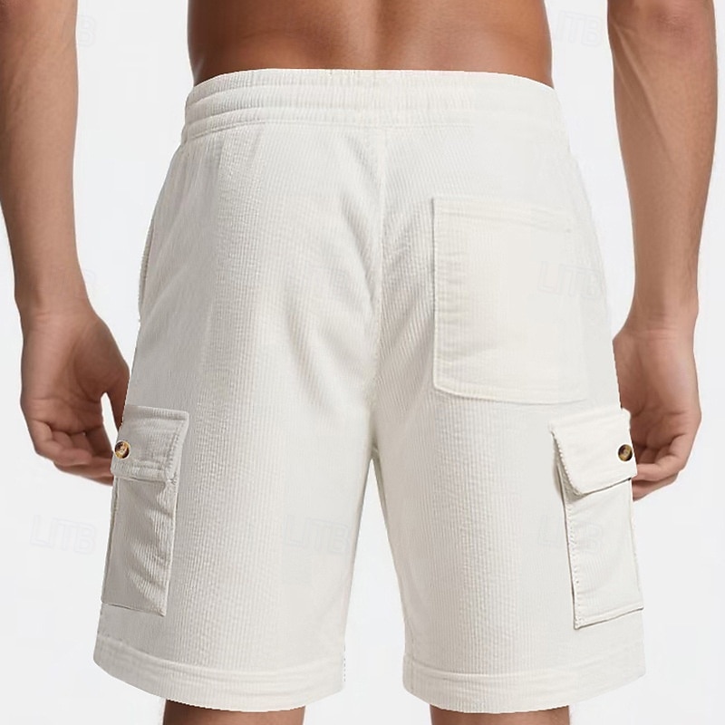 Bărbați Pantaloni Scurți Cargo Pantaloni Scurți Pantaloni scurți de vară Cordon Talie elastică Multi Buzunare Simplu Confort Purtabil Lungimea genunchiului În aer liber sportiv Zilnic Modă Casual 2025 - $20.99 –P3
