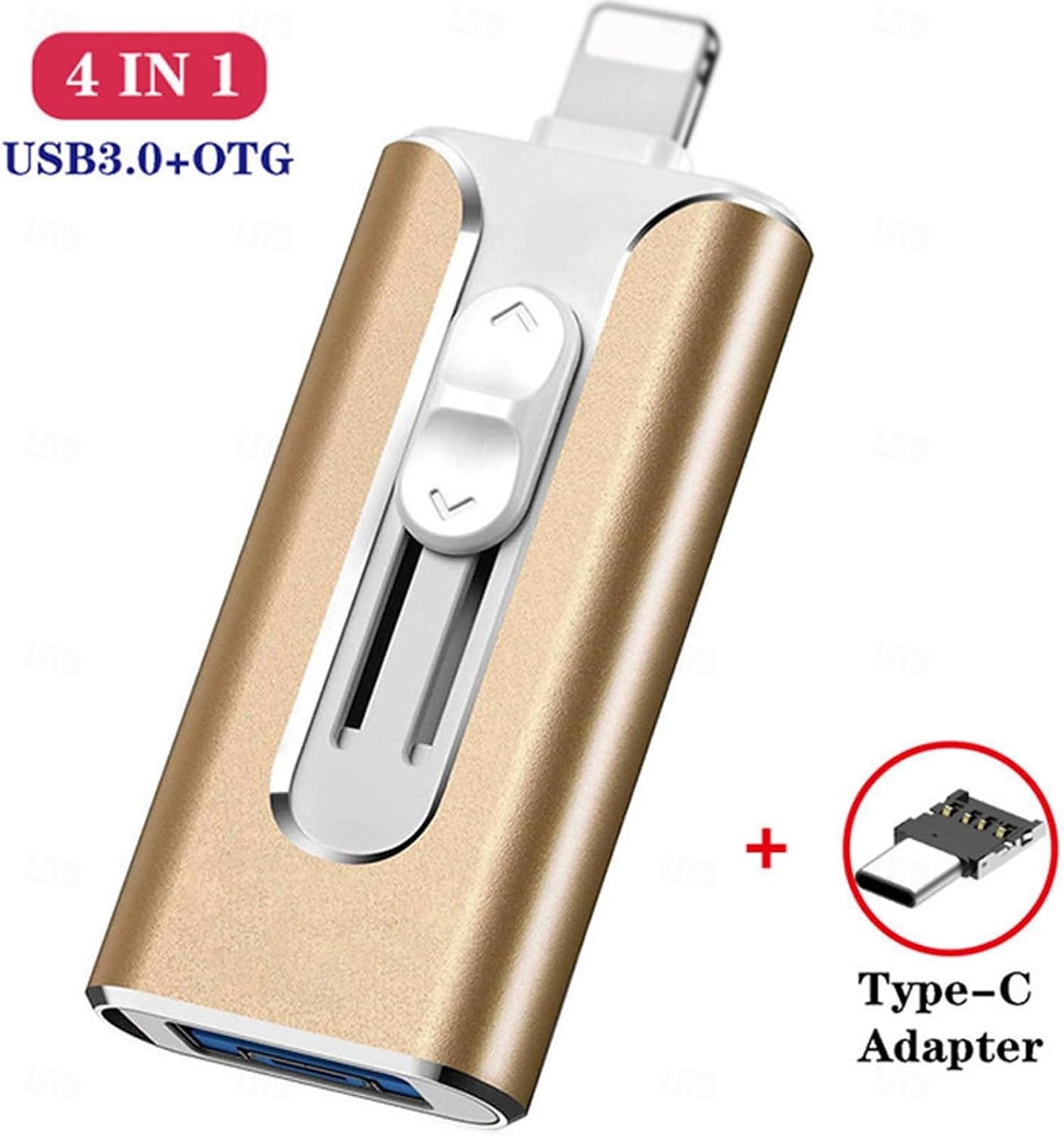 USB 8 Pin USB 3.0 4 in 1 Mobile Phone Computer U-Disk with Type-C Adapter, Memory Stick Storage for Easily Backup Photos Videos, Plug and Play 2025 - $22.99 –P1