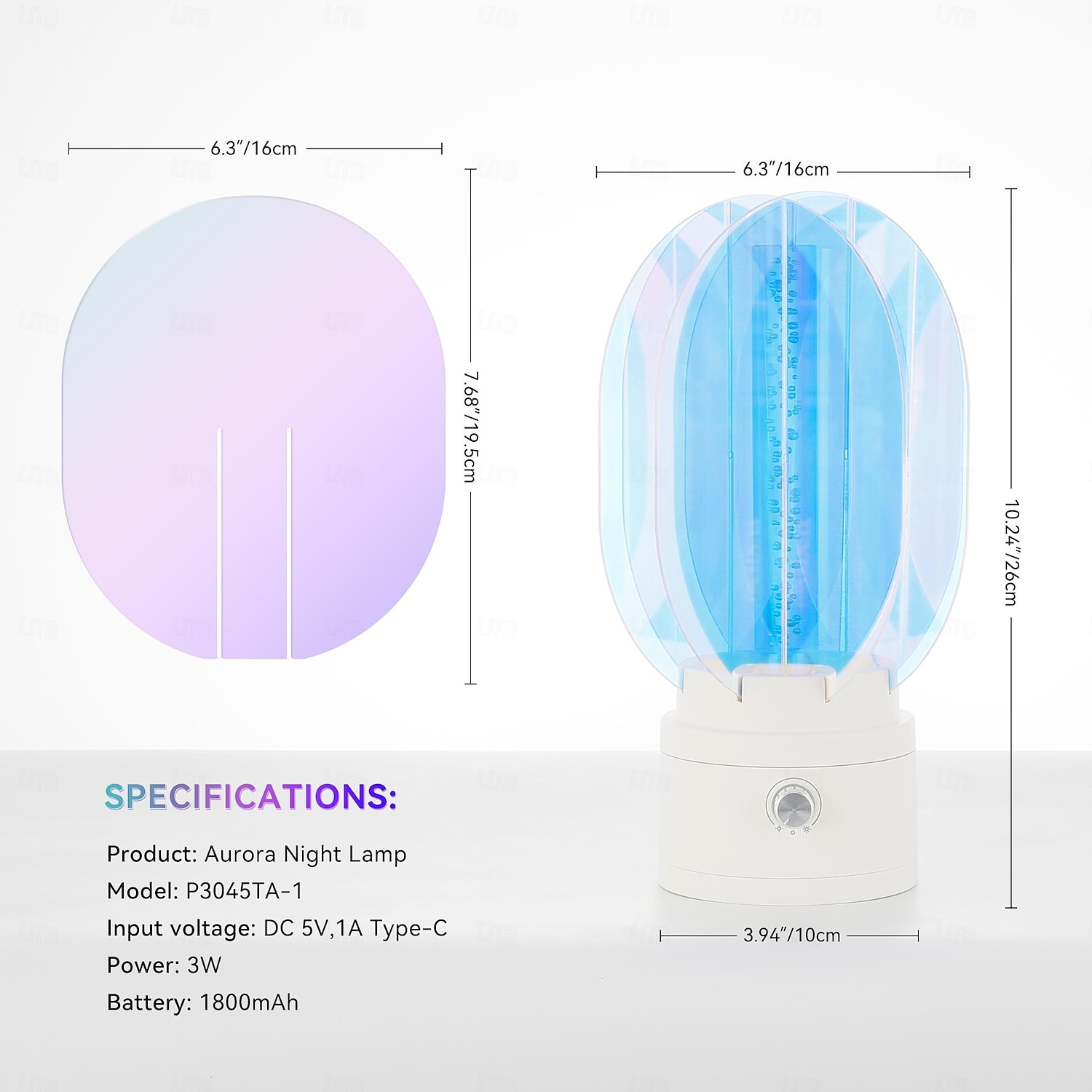 Luminária de mesa recarregável sem fio com efeito aurora, luz noturna para quarto com rotação de 360 graus, luminária de mesa operada por bateria para sala de estar, luminária pequena para estação de de 2025 por $55.99 –P1