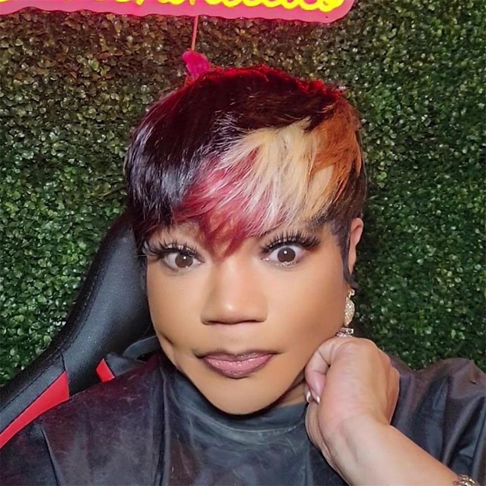 peruca pixie cut para mulheres negras peruca sintética peruca pixie com franja perucas curtas para mulheres negras perucas em camadas de 2025 por $24.99 –P4