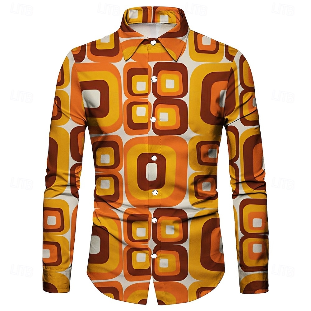 Retrò Vintage Anni '70 Camicia Disco Geometrico Psichedelico Costume Per uomo Halloween Carnevale Festival Musicale Parata dell'Orgoglio Adulti Camicia del 2026 a $23.99 –P9