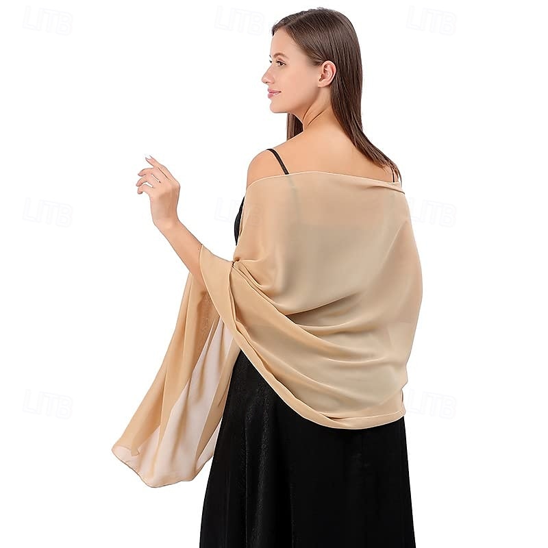 divatos sifon kendő, estélyi sál, hivatalos menyasszonyi kendő nőnek 2025 - $44.99 –P4
