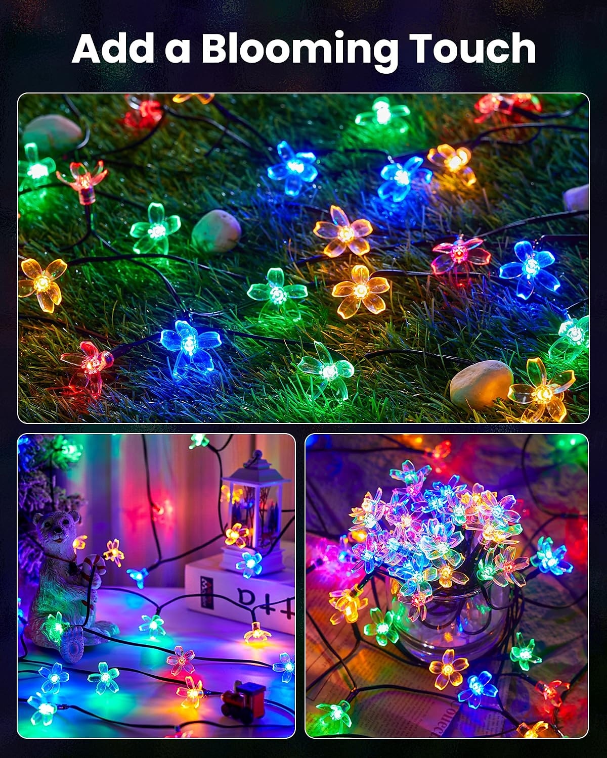 1 st. buitenzonne kersenbloesem lichtsnoer kampeertent binnenplaats tuin boom hek decoratieve verlichting bruiloft festival binnen en buiten decoratieve lichtsnoer 2026 - $15.99 –P7