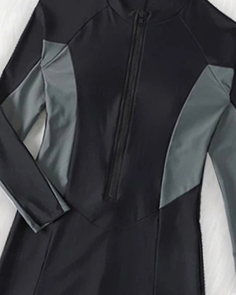 Γυναικεία Προστατευτικά Μαγιό Μονόχρωμο Μποστινό Φερμουάρ Προστασία από τον ήλιο UV UPF50+ Γρήγορο Στέγνωμα Μακρυμάνικο Μαγιό Σέρφινγκ Παραλία Θαλάσσια Σπορ Καλοκαίρι 2026 - $27.99 –P8