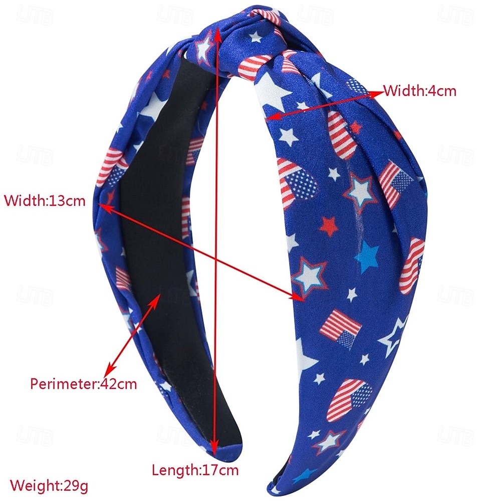 4th of July Headband for Women Red Blue Star Hair Accessories Independence Day Hairband Patriotic Head Band White Hair Hoops 2026 - $7.99 –P7