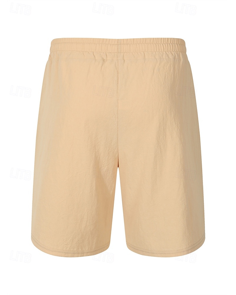 Hombre Pantalón corto Pantalones cortos de lino Pantalones cortos de verano Pantalones cortos de playa Bolsillo Correa Cintura elástica Plano Comodidad Transpirable Corto Vacaciones Festivos Playa 2025 - $22.99 –P11