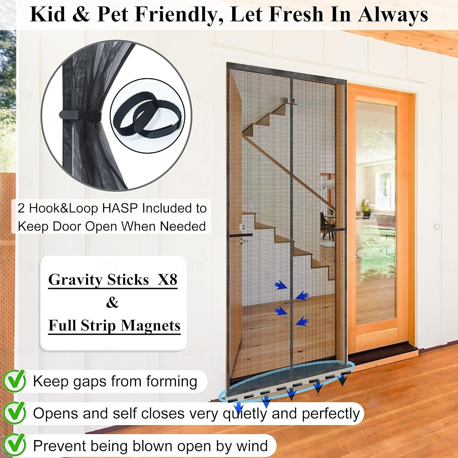 Magnetic Screen Door Portable, Fly Or Bug Screen Magnetic, Doorway Mosquito Net For Sliding Door,Garage,Patio,Kitchen,Living,Window Room,Bedroom,Bar,Pet and Kid Easy Entry 2025 - $15.49 –P3