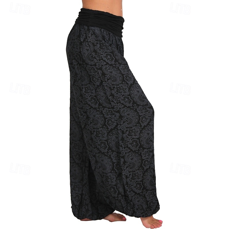 Damen Weites Bein Stoffhosen Hosen Hose Mode Boho Volle Länge Natürliche Taille Blumen Druck Bequem Außenbereich Outdoor Urlaub Alltagstauglich Magenta Saphir Marineblau Aprikose Sommer Normale 2025 - $19.99 –P5