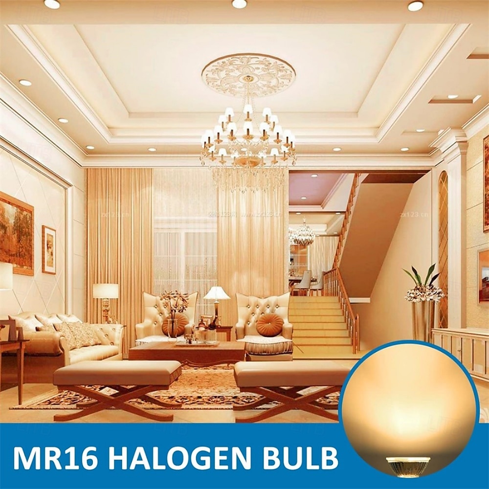 MR16 Halogen Bulb 12V 35W 50W Dimmable GU5.3 Bi-pin Base Spotlight MR16 Bulbs with Clear Glass Cover for Landscape Lights Track Lights Fiber Optics 2700K Warm White 6pcs 2026 - $12.99 –P1