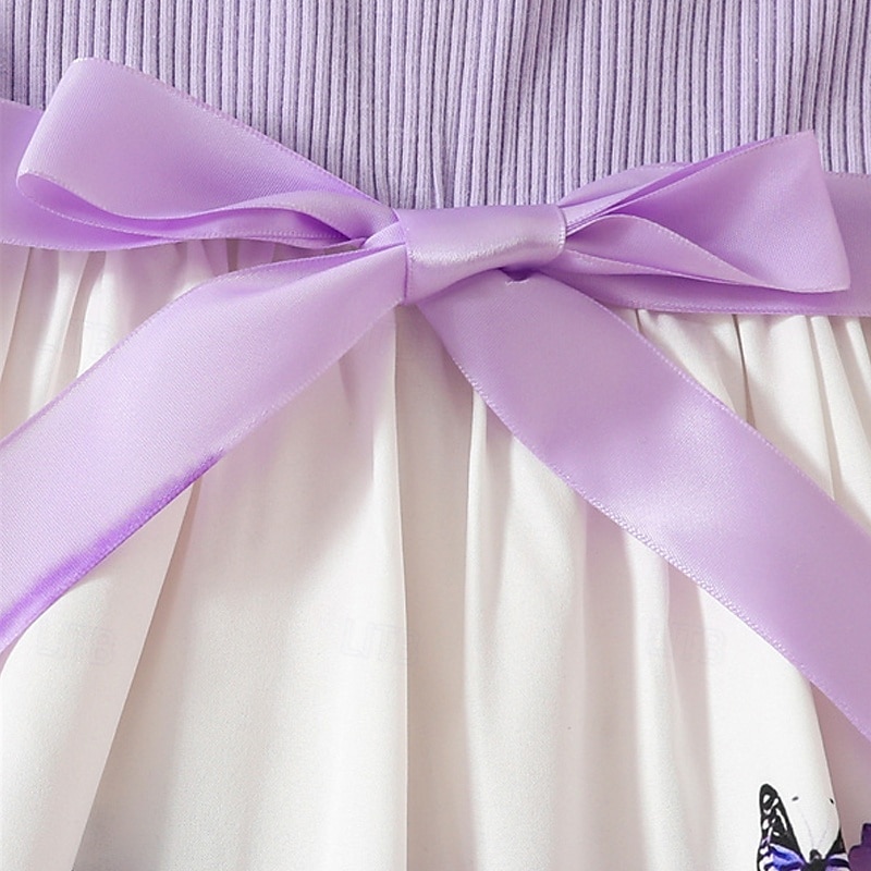 Kinder Mädchen Kleid Blumenkleid Schmetterling Blume Ärmellos Outdoor Lässig Knotenbinde Mode Niedlich Polyester Knielang Freizeitkleid A Linie Kleid Sommer Frühling Ab 4 Jahren Rosa Wein Purpur 2025 - $13.99 –P5
