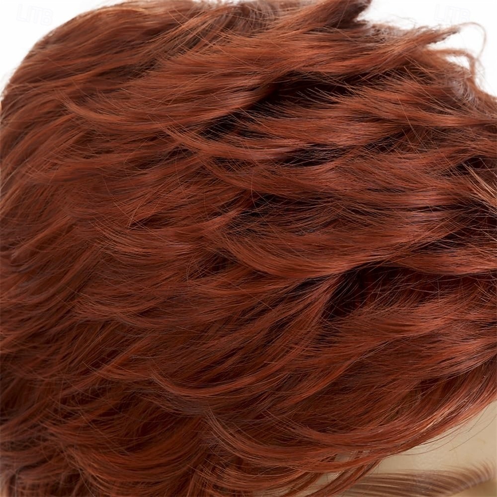 Mens Short Red Wig Synthetic Natural Looking Halloween Cosplay Hair Wig for Male Guy 2026 - $25.99 –P6