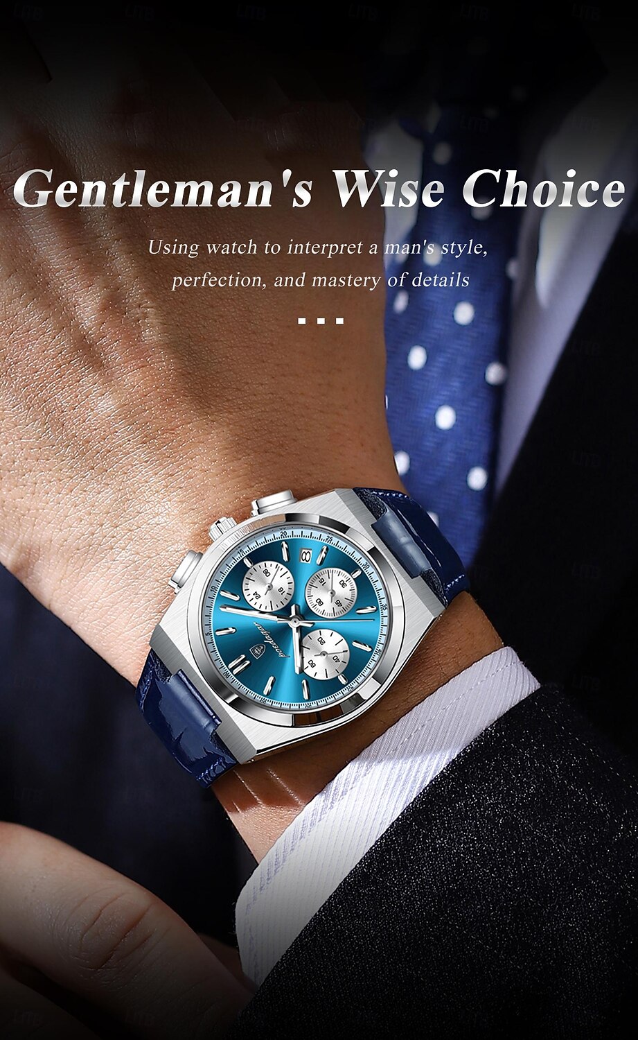 2026年 メンズクォーツウォッチ ビジネス 発光 日付 防水 レザー ストラップウォッチ  コレクション – $38.99 –P9