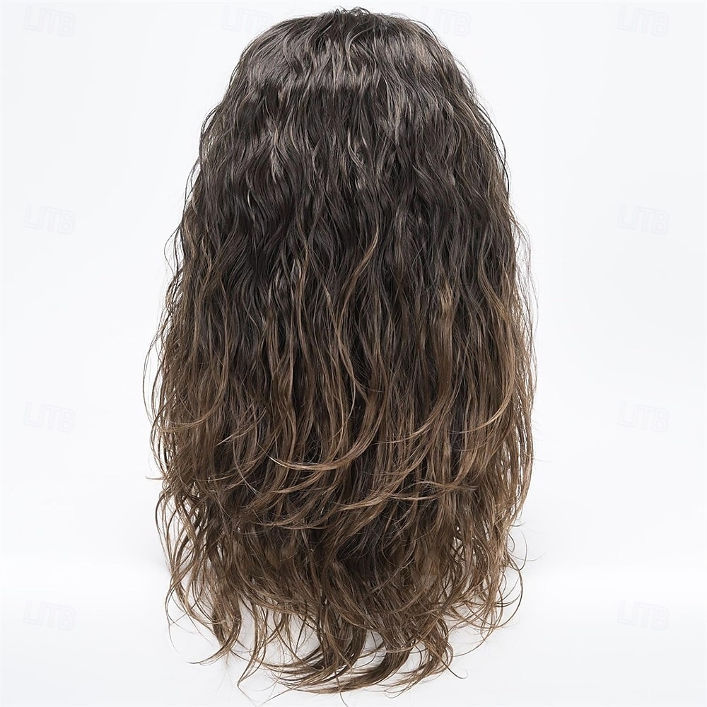 Perruques synthétiques pour hommes, cheveux longs, bouclés et duveteux, idéales pour un usage quotidien, une fête ou un costume d'Halloween. de 2025 ? $27.99 –P5