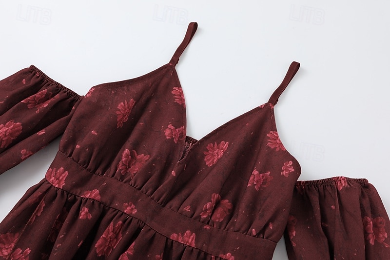 Per donna Mini Abito Abito Floreale Abito Boho Abito Stampato Abito occidentale Classico Moderno All'aperto Vacanza Ferie Vestibilità regolare Fiore Manica Corta Scollo a V Vino Estate del 2025 a $33.99 –P3