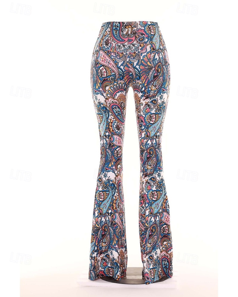 Pentru femei Pantaloni Casual Boho Lungime totală Natural Floare Imprimare Confortabil Exterior Comfortabil În aer liber Vacanță Magenta Galben Auriu Bleumarin Negru Vară Fit regulat 2025 - $17.99 –P9