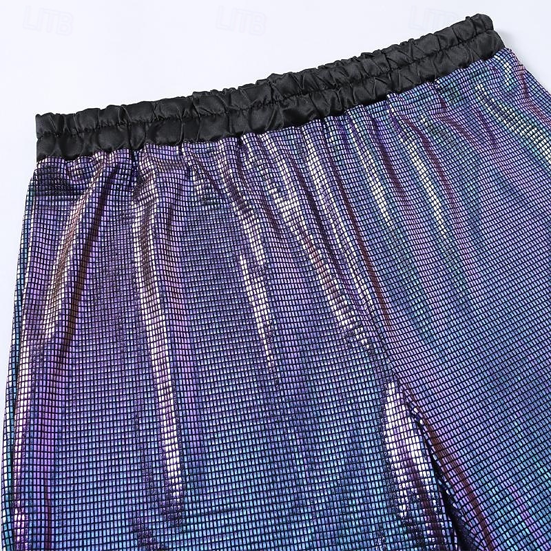 Per uomo Pantaloni da discoteca Pantaloni Pantaloni casual Paillettes Tasca Elastico in vita Semplice Comodità Feste Palcoscenico Luci da discoteca Vintage Glitter Argento Rosso Micro-elastico del 2025 a $31.99 –P11