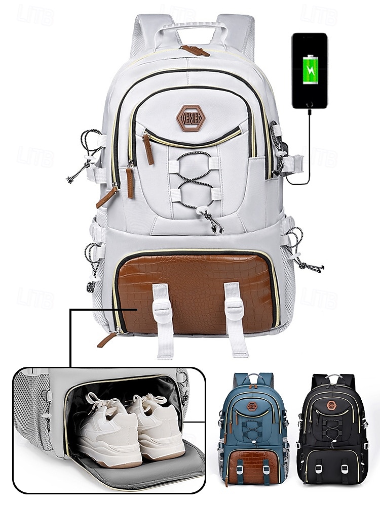 Herren-Rucksack mit großer Kapazität, USB-Ladefunktion und Schuhfach, wasserabweisender Oxford-Schulrucksack für Studenten und Outdoor-Reisen 2025 - $34.99 –P3