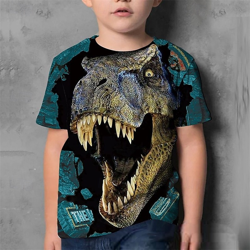 Boys 3D Dinosaur T shirt Tee Short Sleeve Summer Spring Fashion Basic Kids 4-12 Years Crew Neck Outdoor Casual Daily Regular Fit 2025 - $10.49 –P2