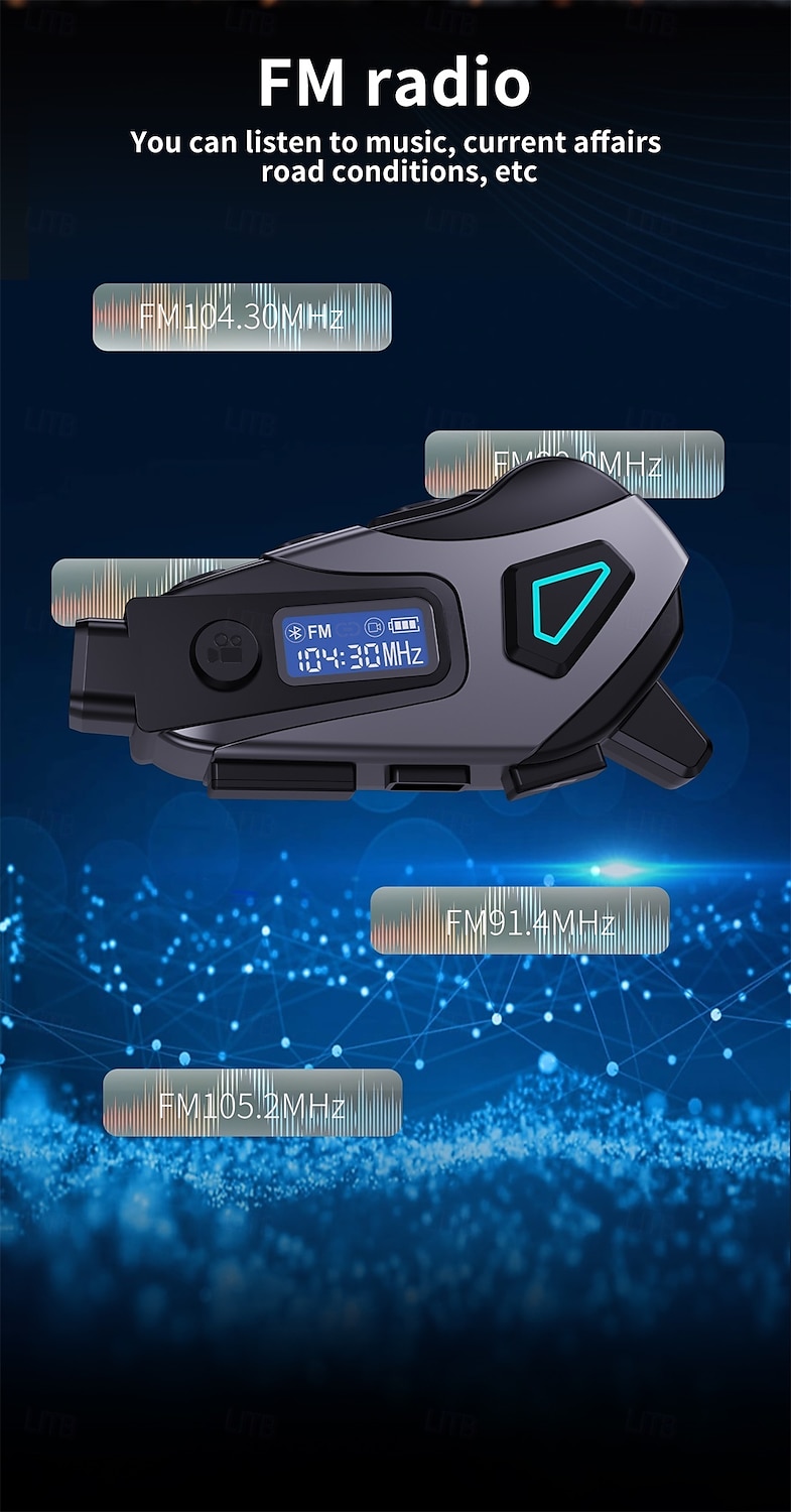 K10 Helmet Bluetooth Headset with DVR Recording, FM Radio, Voice Assistant, CVC Noise Reduction, IPX8 Waterproof, 40H Battery, HiFi Audio for Motorcycle Riding 2025 - $71.99 –P10
