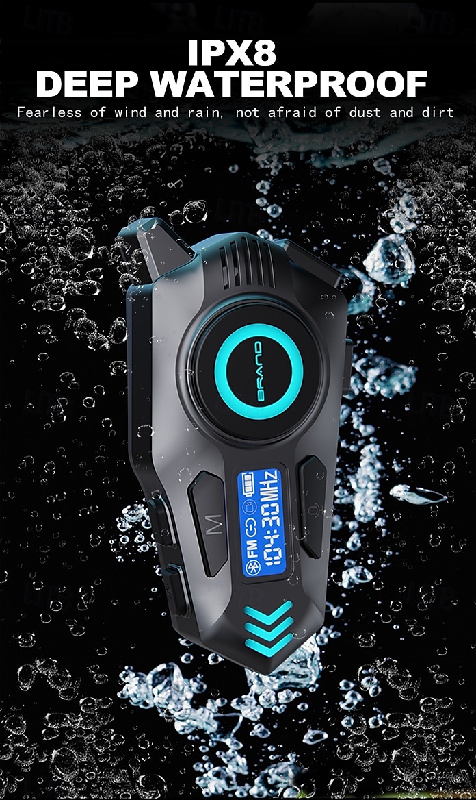 K09 Helmet Bluetooth Earphones with Real-Time Intercom, FM Radio, Noise Reduction, IPX8 Waterproof, Long Battery for Motorcycle Riding 2025 - $41.99 –P8