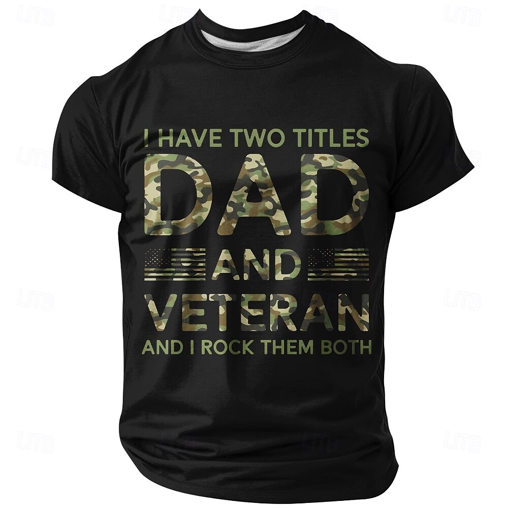 Voor heren Grappig jargon vader T-shirt Korte mouw T-shirt 3D-afdrukken Strakke ronde hals Overhemd Modieus Dagelijks Basic Straat Casual Dagelijks Zwart Zomer Lente Alle seizoenen Kleding S M L XL 2025 - $17.99 –P1