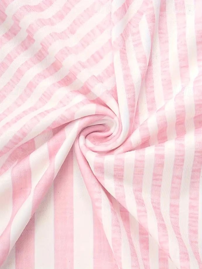 Karnival Dam T-shirt Randig Stylish Ledigt Kortärmad V-hals Vanliga toppar Dagligen Mönster Gul Ljusgrön Rodnande Rosa Blå Purpur Sommar Vår 2025 - $19.99 –P3
