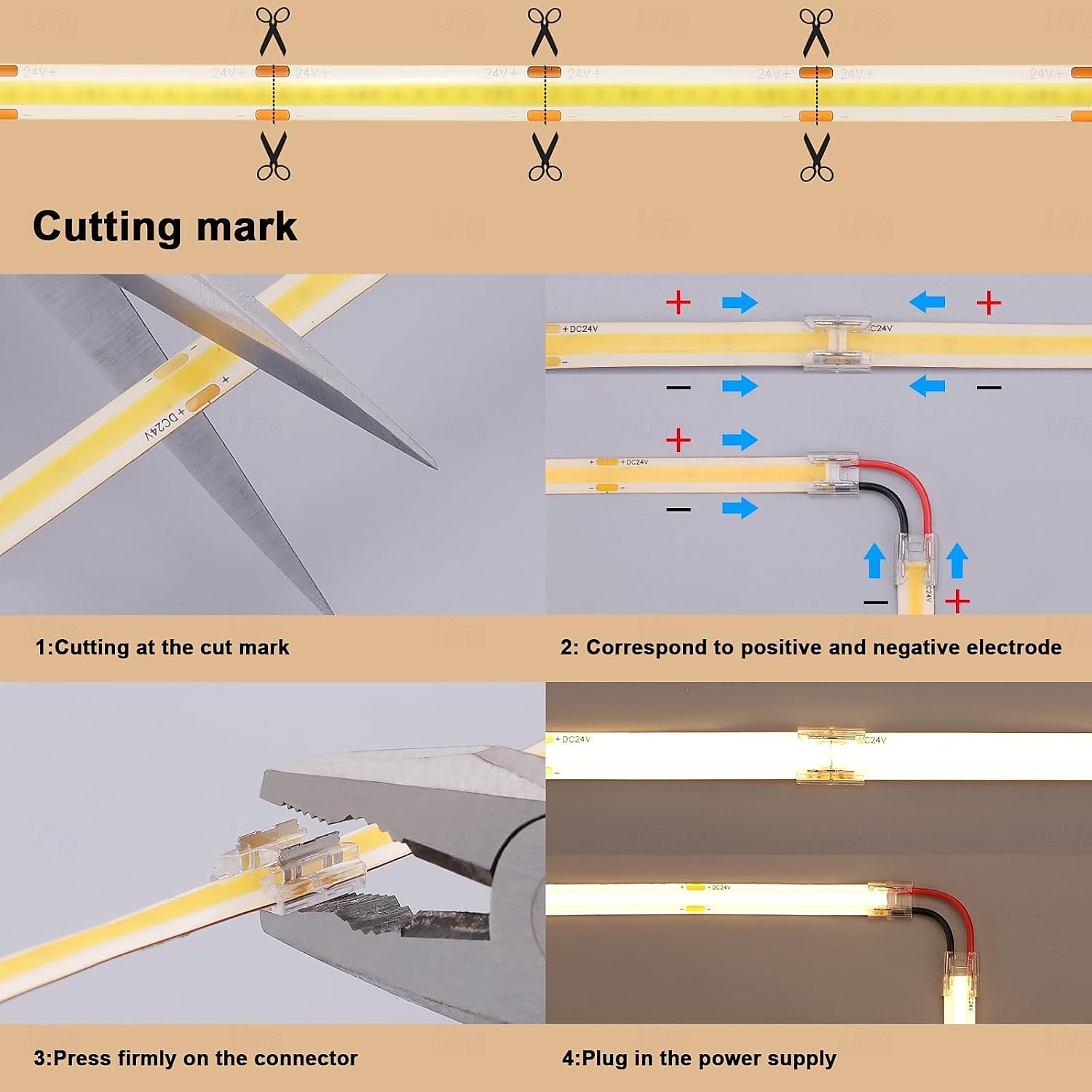 24V COB LED Strip Light 65.6ft (2 Rolls of 32.8ft) Kit Cuttable 11W/M 320LEDs/M CRI 93 LED Tape Lights with Power Supply for Bedroom Kitchen Living Room Ceiling 2025 - $32.99 –P5