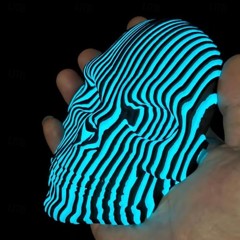 Halloween 3D Printed Luminous Quantum Skull Halloween Decor, Glow in The Dark Quantum Skeleton Head, Spooky Light Up Gift for Horror Fans, Gothic Table Decoration 2025 - $18.99 –P6