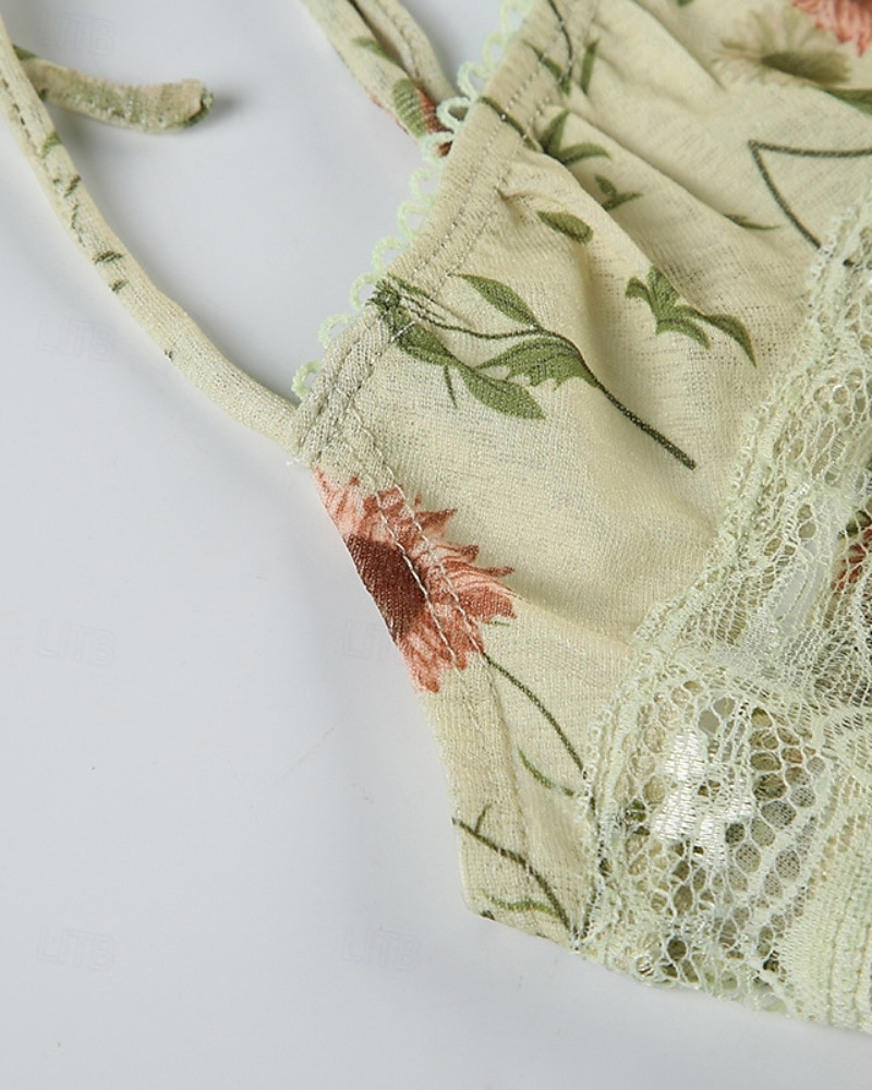 Dame Boho skjorte Bluse Blomsternål i krystall Moderne Bohem Ermeløs Med stropper Vanlige topper Daglig Ferie Trykt mønster Aprikos Sommer 2025 - $18.49 –P7