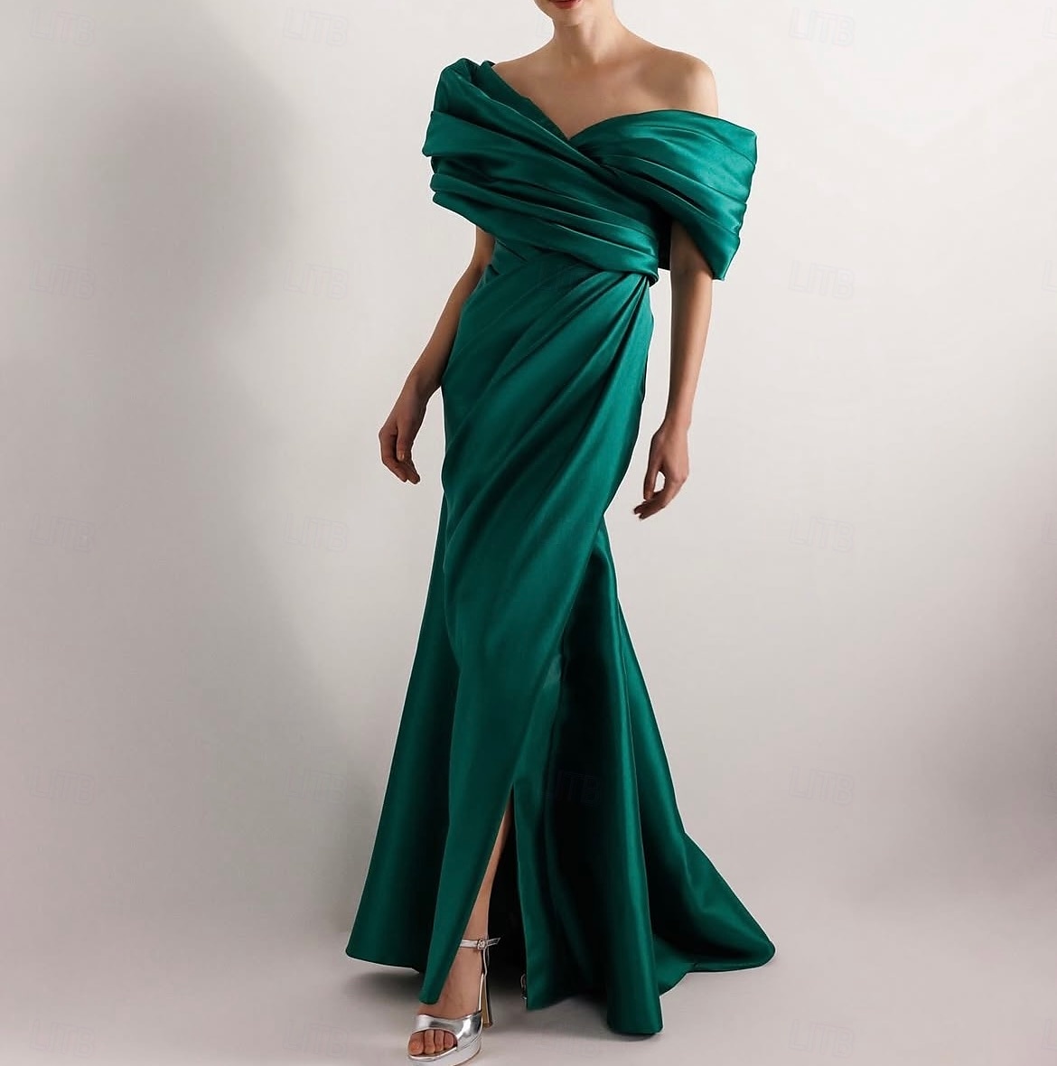 Yellow Dress High Fashion Mustard Dress Mermaid / Trumpet Evening Gown Cocktail Dress Formal Wedding Floor Length Sleeveless Off Shoulder Satin with Ruched Details Slit 2025 2025 - $157.99 –P6