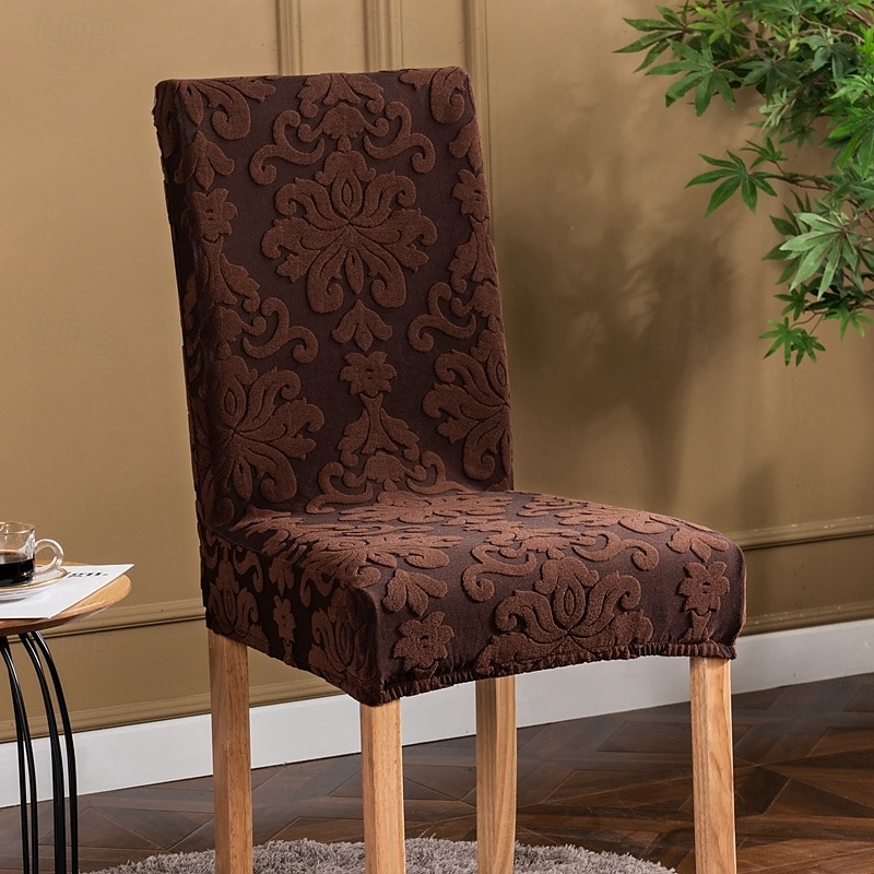Funda para silla de comedor para el hogar, de tela polar, elástica, para el asiento 2025 - $13.99 –P1
