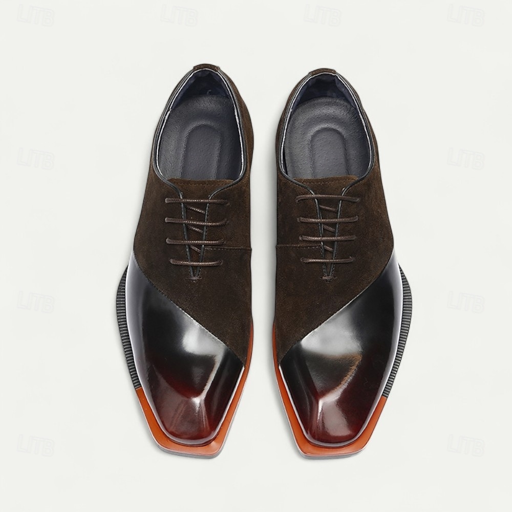 Herren-Schnürschuhe aus hochwertigem braunem Leder mit Brogue-Details – elegante Schuhe für Gala-Dinner, formelle Bälle und Abendveranstaltungen 2025 - $109.99 –P2