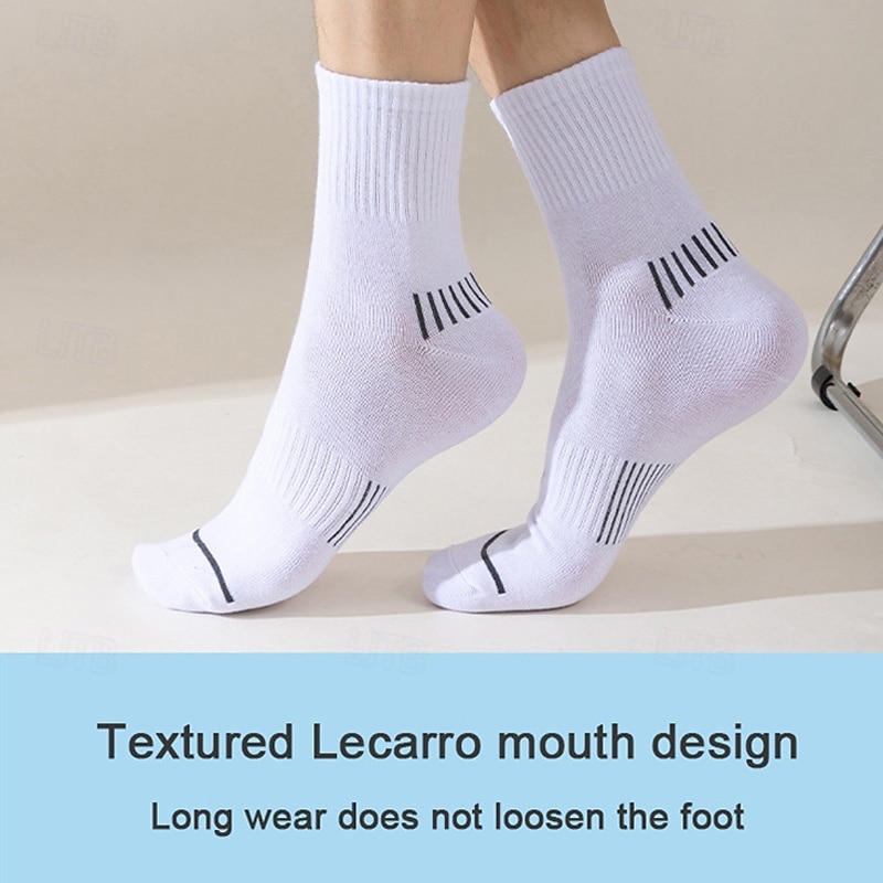 Per uomo 5 Paia Pacchi Multipli Calzini Calzini da Corsa Calzini Casual Nero Bianco Colore A righe Vacanza Sport & Outdoor Quotidiano Base Medio Primavera Autunno Moda Casual del 2025 a $9.49 –P12
