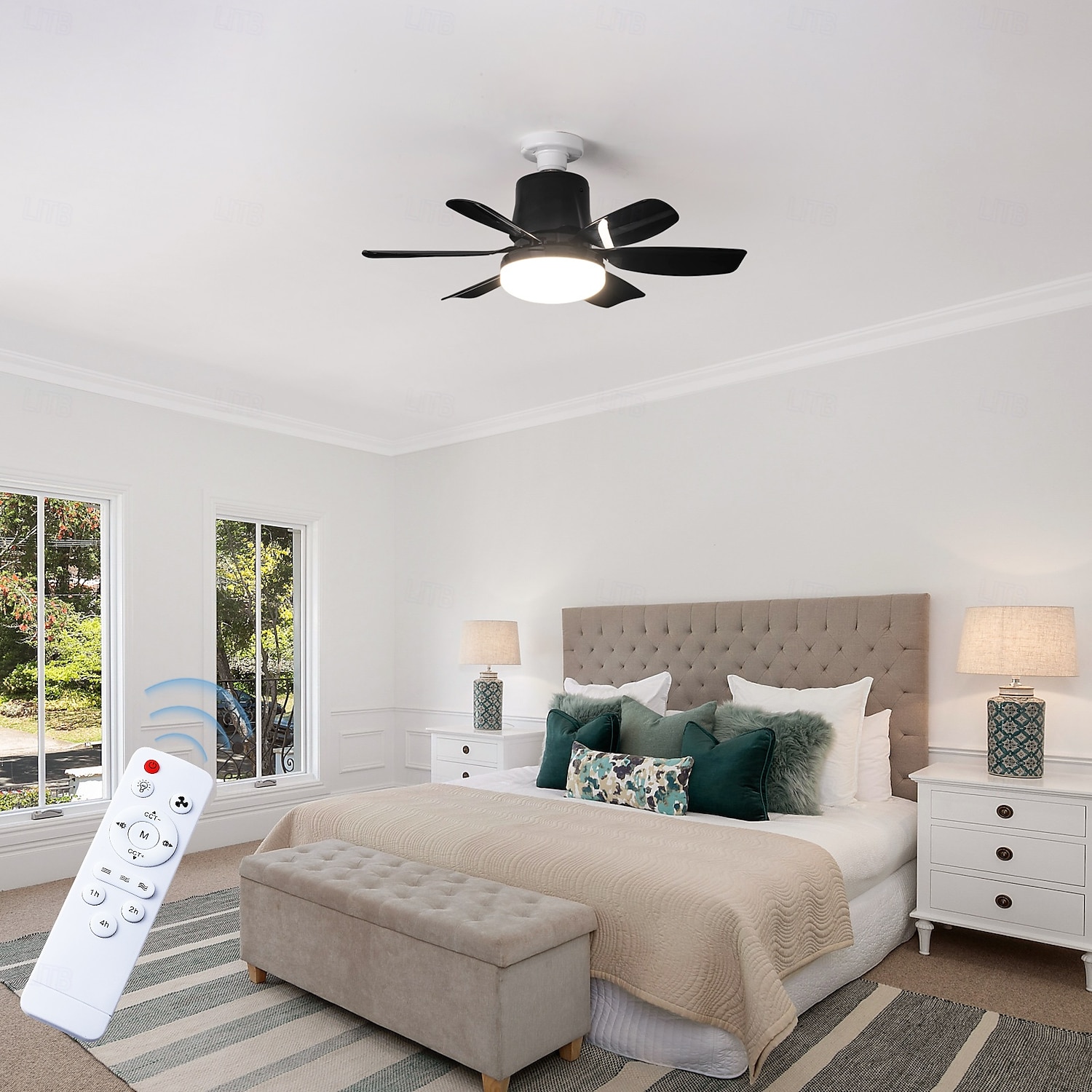 1 Pc 42cm/16.5 Inch Socket Fan Light with Remote, Small Ceiling Fans with Lights, LED Light Bulb Fan, Easy Install Screw-in E26/E27 Base for Bedroom Kitchen Garage Living Room 2025 - $32.99 –P11