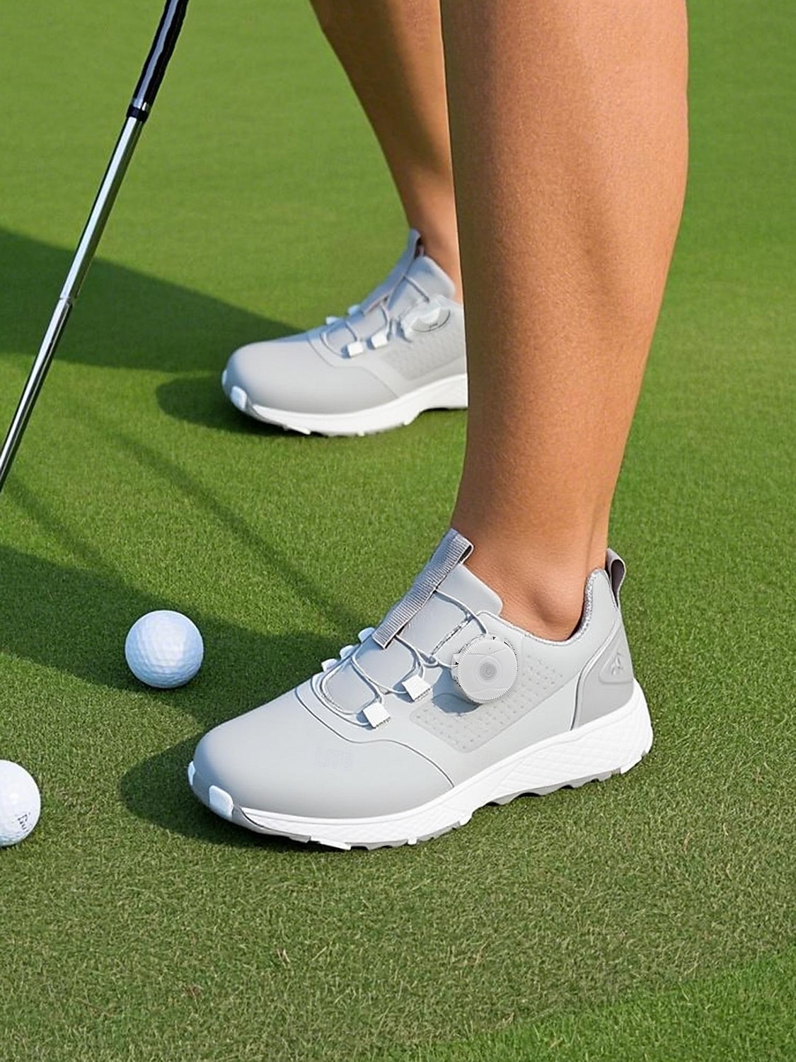 graue, wasserdichte Golfschuhe für Damen mit Drehverschluss – bequeme, rutschfeste Sportschuhe für das Training im Freien, Turniere oder Regentage 2025 - $69.99 –P5