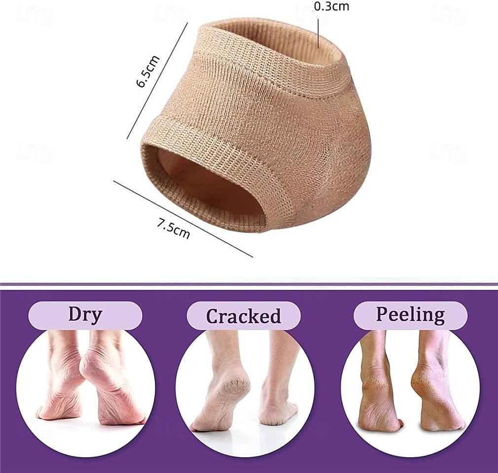 3 paia di calzini idratanti in gel per talloni da donna e da uomo, calzini protettivi in silicone per la notte per talloni secchi e screpolati, calzini da notte invisibili per la cura dei talloni del 2025 a $10.99 –P4