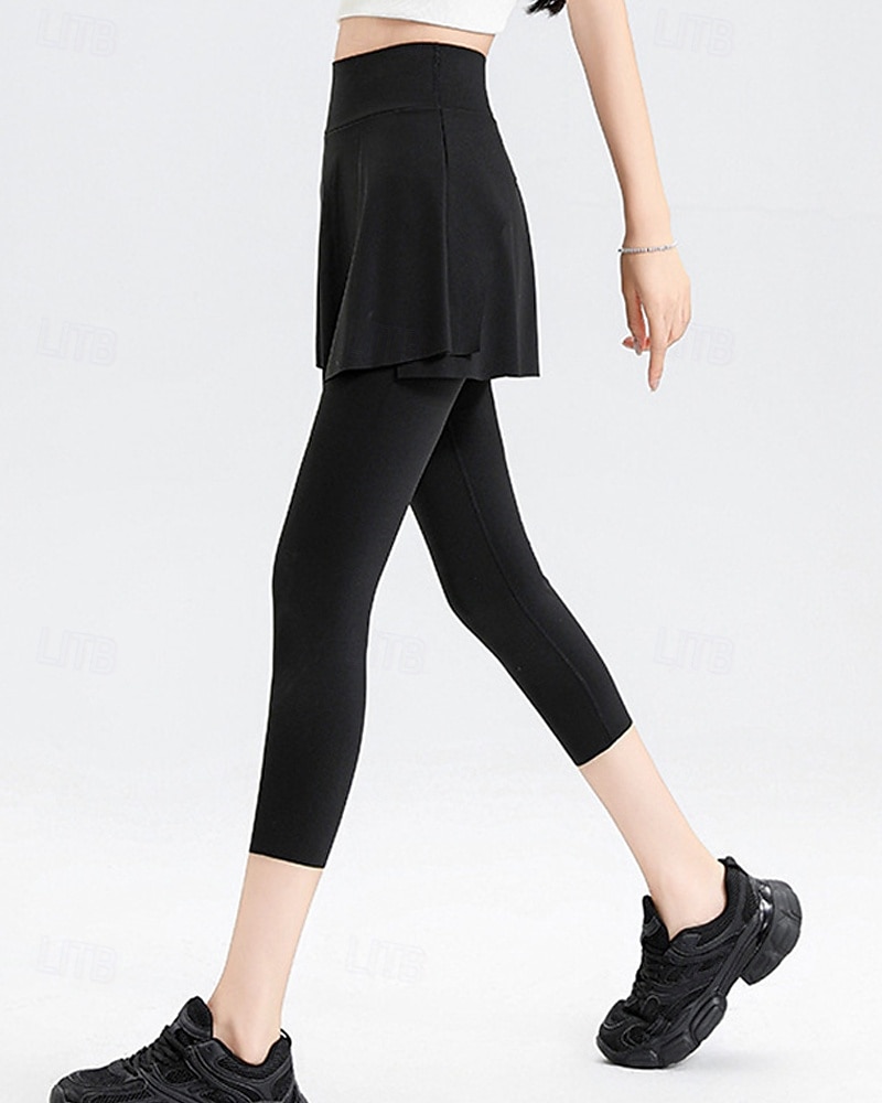 Per donna Tinta unita Gonna casual Gonna da tennis con leggings Capri Tasche Laterali Spacco Asciugatura Rapida Tennis Golf Pickleball Pantaloni Nero Marrone Grigio Spandex Abbigliamento da tennis del 2026 a $22.99 –P6