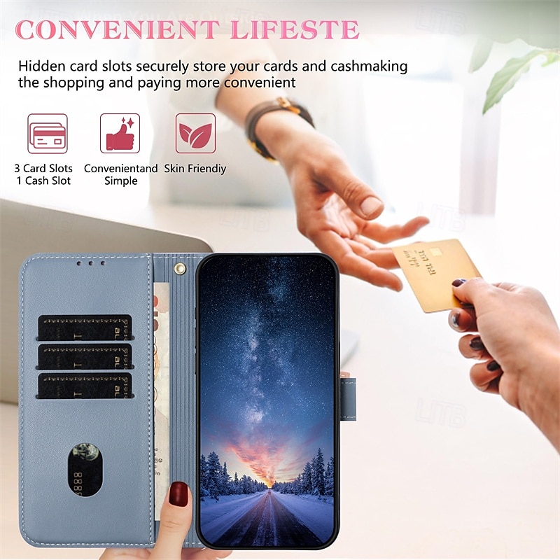 Phone Case For Samsung Galaxy S24 Ultra Plus S24 FE S23 Ultra Plus A55 A35 A25 A15 5G A53 A33 A23 A13 S25 S25 Ultra Wallet Case Flip Cover with Wrist Strap Shockproof PC PU Leather 2025 - $14.99 –P6