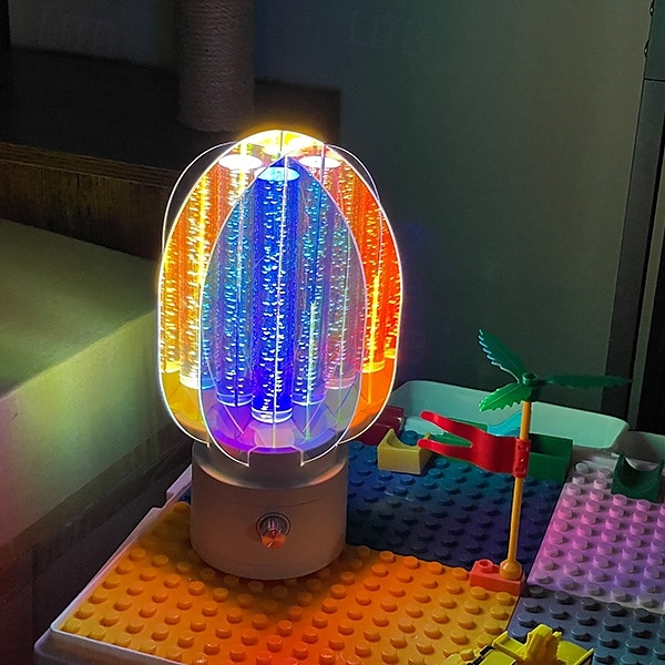 Luminária de mesa recarregável sem fio com efeito aurora, luz noturna para quarto com rotação de 360 graus, luminária de mesa operada por bateria para sala de estar, luminária pequena para estação de de 2025 por $55.99 –P6